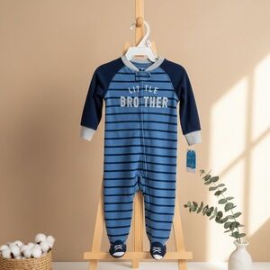 NWT Little Brother Blue Striped Kids One Piece